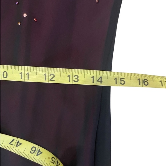 X scape Black Mesh beaded strappy fitted maxi gown size 6 - Picture 9 of 13